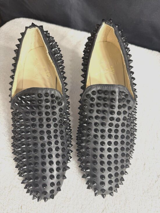 Christian Louboutin/Black Dandelion Spikes Loafers - US M/ 7 W/8-8.5 (39EU)